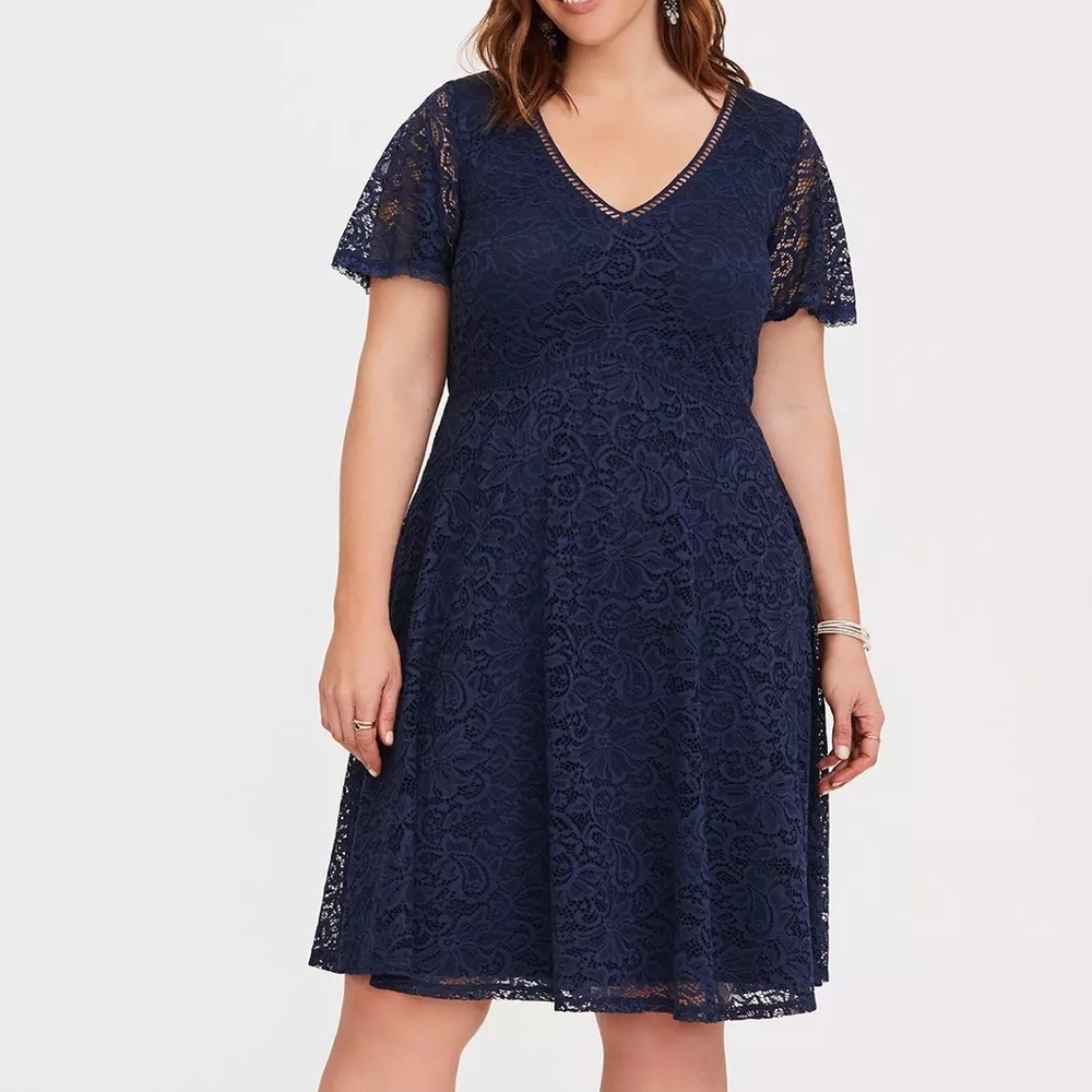 Torrid Navy Lace Formal Dress